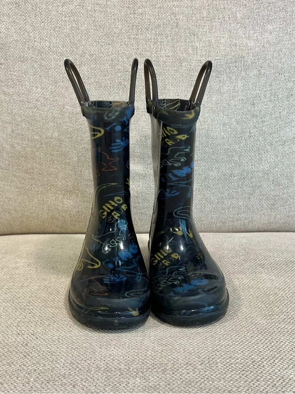 Member’s Mark 9/10 Toddler Boy Dinosaur Rain Boots Black Waterproof